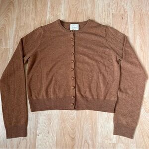 NWOT - Reformation Caspia Cashmere Crop Cardigan Brown Button-Up Women's Sweater